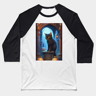 Halloween Black Cat Baseball T-Shirt